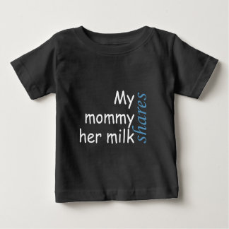 My mummy shares her milk white and blue writing baby T-Shirt