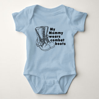 My Mummy Wears Combat Boots Baby Bodysuit