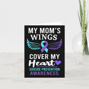 My Mum's Wings Cover Heart Suicide Awareness Ribbo Card