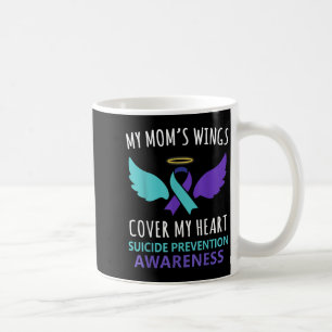 My Mum's Wings Cover Heart Suicide Awareness Ribbo Coffee Mug