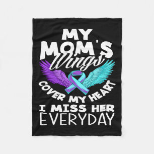 My Mum's Wings Cover My Heart Suicide Awareness Fleece Blanket