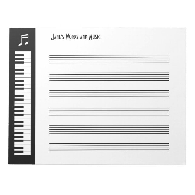 My Music - Musicians Impromptu Notepad (Front)