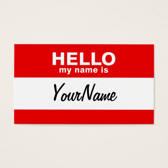My Name Is Blank Custom Nametag Red (Front)