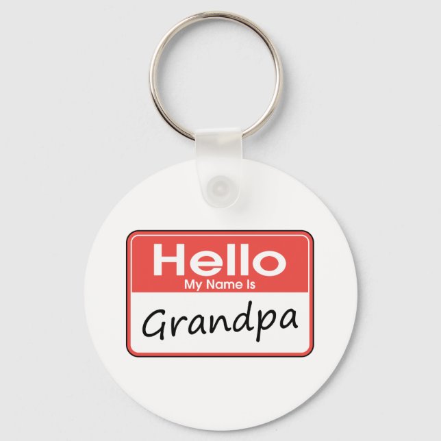 My Name is Grandpa Key Ring (Front)