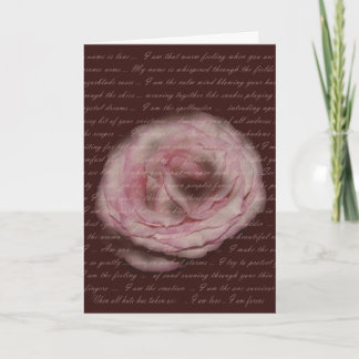 "My name is love" Floral Poetry Greeting Card
