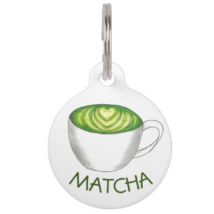 My Name Is Matcha Green Tea Latte Pet Tag