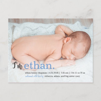 MY NAME Modern Birth Announcement