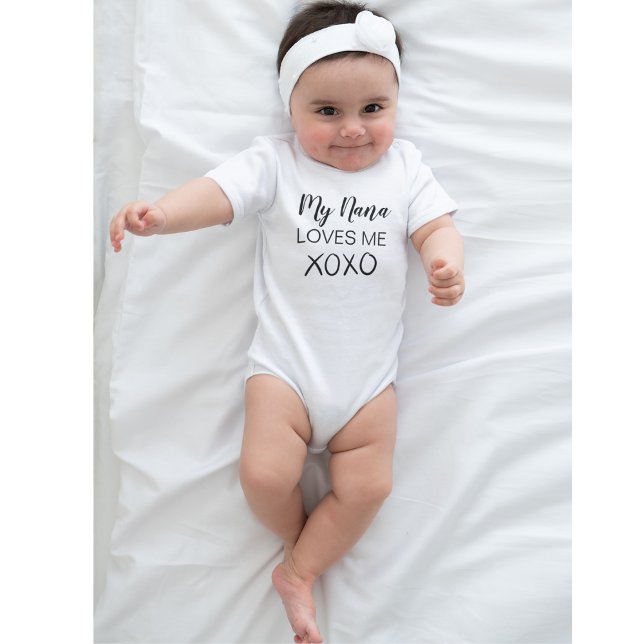 My Nana Loves Me Cute Grandma Baby Shower Baby Bodysuit (Creator Uploaded)