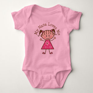 My Nana Loves Me Stick Figure Baby Bodysuit