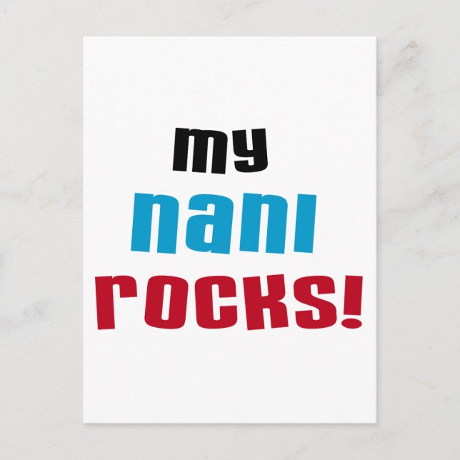 My Nani Rocks T-shirts and Gifts Postcard (Front)