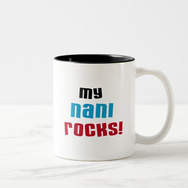 My Nani Rocks T-shirts and Gifts Two-Tone Coffee Mug (Right)