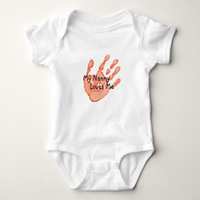 "My Nanny Loves Me"-Orange Baby Bodysuit (Front)