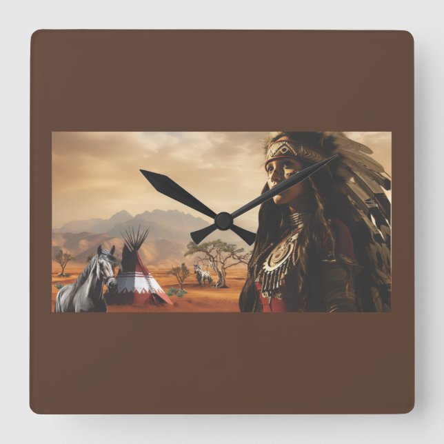 My Native Homeland Square Wall Clock (Front)