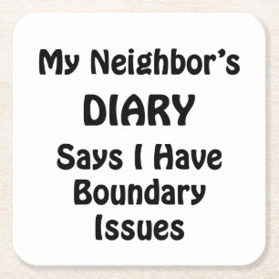 My Neighbour's Diary Square Paper Coaster
