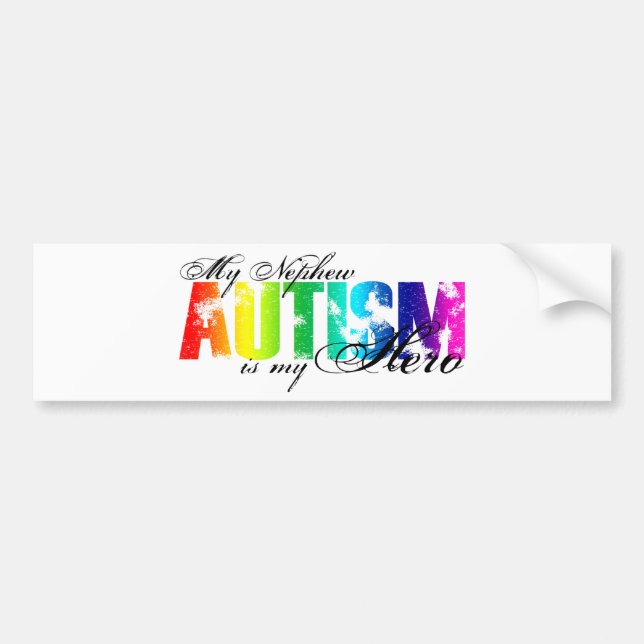 My Nephew My Hero  - Autism Bumper Sticker (Front)