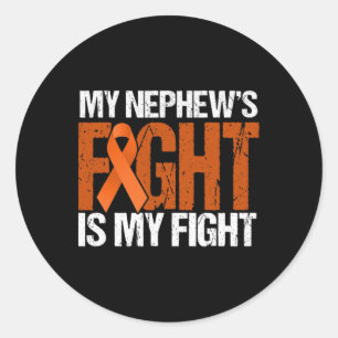 My Nephews Fight Is My Fight Leukaemia Awareness Classic Round Sticker