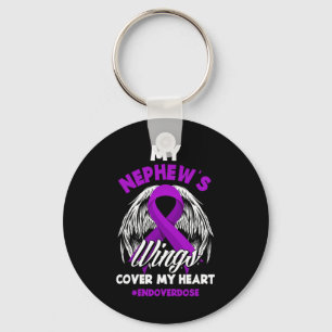 My Nephew's Wings Cover My Heart End Overdose  Key Ring