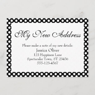 My New Address with Black and White Polka Dots Enclosure Card