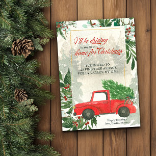 My New Home for Christmas Vintage Truck Moving Announcement