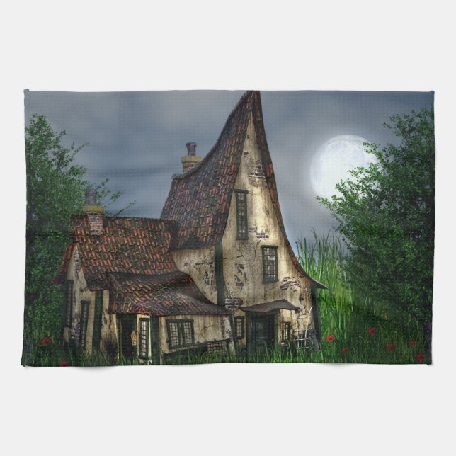 My New House at Night Tea Towel (Horizontal)
