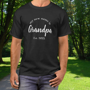 My New Name is Great Grandpa on Black T-Shirt