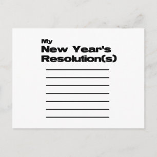 My New Year's Resolution(s) List Holiday Postcard