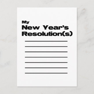 My New Year's Resolution(s) List Holiday Postcard