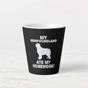 My newfoundland ate my homework dog lover gift latte mug