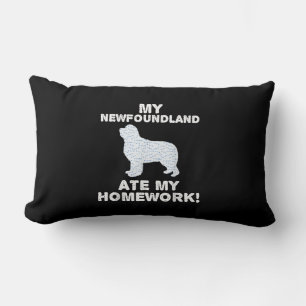 My newfoundland ate my homework dog lover gift lumbar cushion