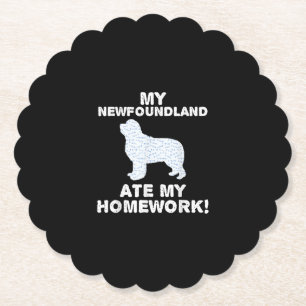 My newfoundland ate my homework School Gift Paper Coaster