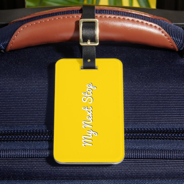 My Next Stop - Customisable Yellow Design Luggage Tag (Front Insitu 2)