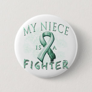 My Niece is a Fighter Teal 6 Cm Round Badge