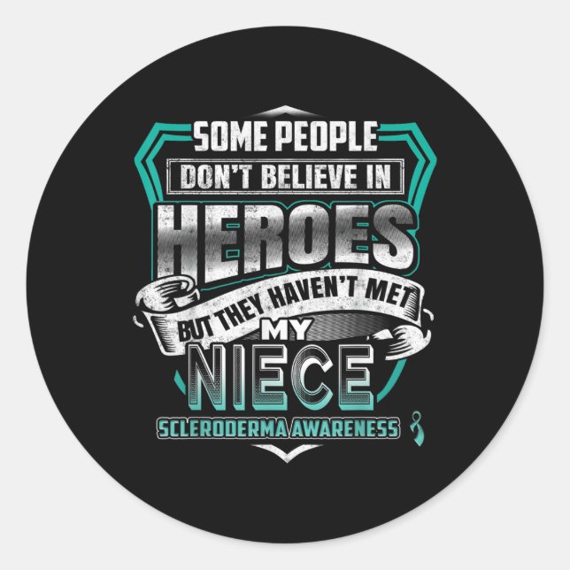 My Niece Is A Warrior - Scleroderma Awareness  Classic Round Sticker (Front)