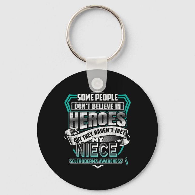 My Niece Is A Warrior - Scleroderma Awareness  Key Ring (Front)