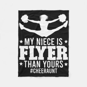 My Niece Is Flyer Cheer Aunt Cheerleader Auntie Fleece Blanket