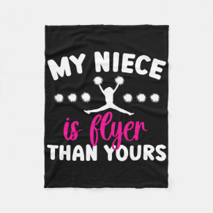 My Niece Is Flyer Cheer Aunt Of A Cheerleader Aunt Fleece Blanket