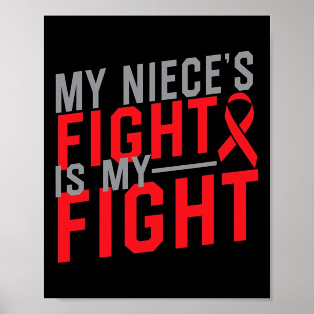 My Niece's Fight Is My Fight Blood Cancer Awarenes Poster (Front)