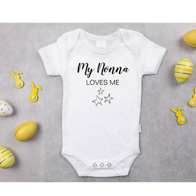 My Nonna Loves Me Customise Grandma Baby Shower Baby Bodysuit (Creator Uploaded)