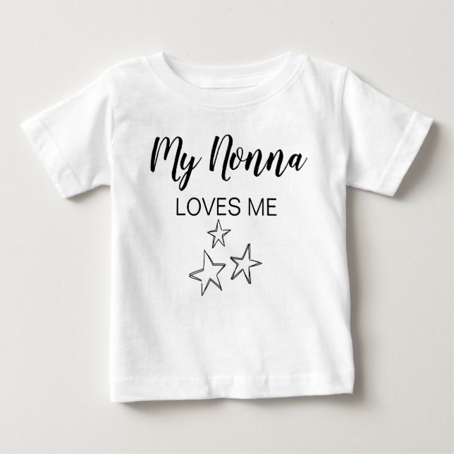 My Nonna Loves Me Grandma Cute Baby Shower T-Shirt (Front)