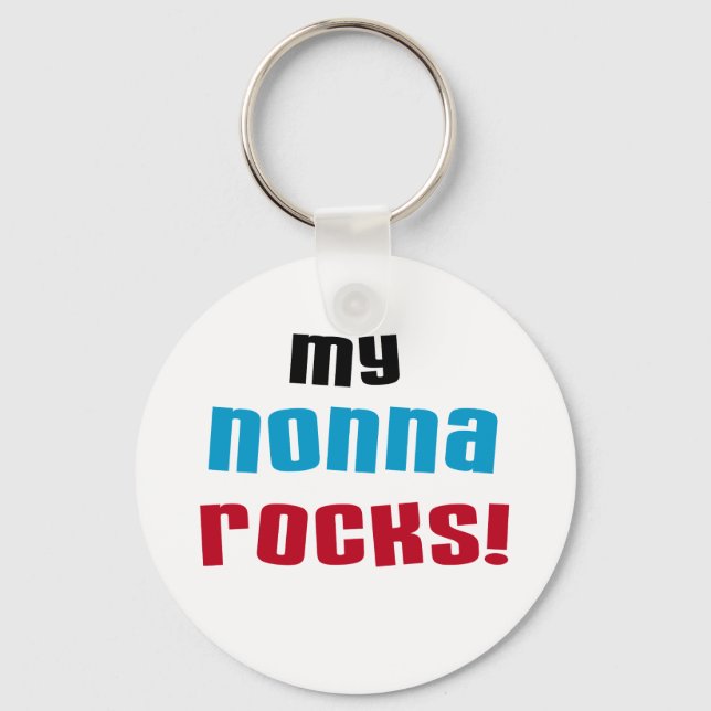 My Nonna Rocks T-shirts and Gifts Key Ring (Front)