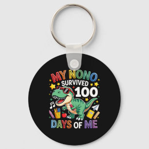 My Nono Survived 100 Days Of Me T Rex Dinosaur Boy Key Ring