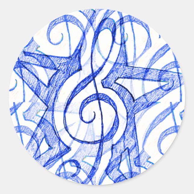 My Note,OnBeat_ Classic Round Sticker (Front)