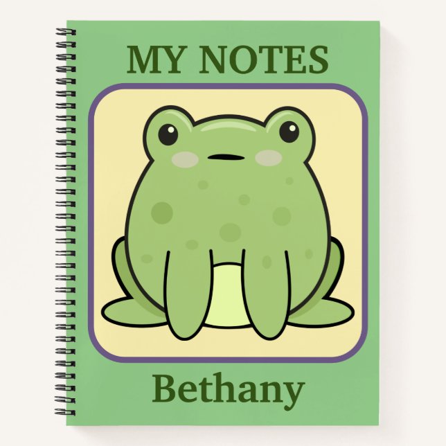 My Notes Frog Personalised Notebook (Front)
