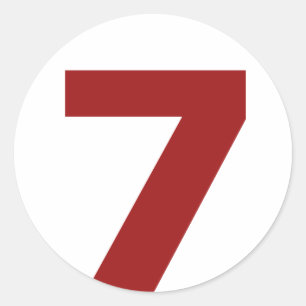 My number is 7! classic round sticker