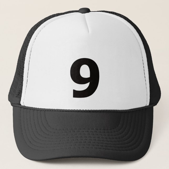 My number is 9! trucker hat (Front)