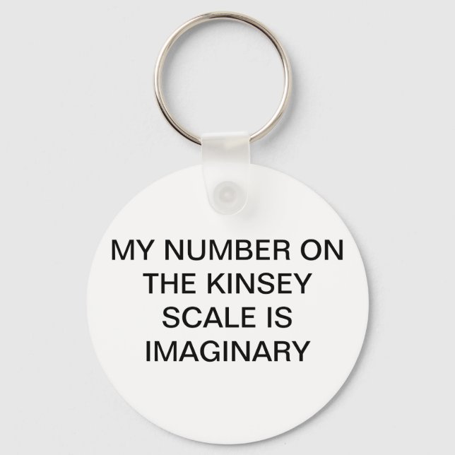 My number on the Kinsey Scale is Imaginary Key cha Ring (Front)