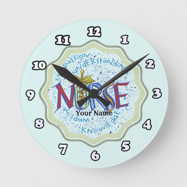 My nurse motto  round clock (Front)