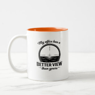 My Office Is Above Yours Aviation Humour Two-Tone Coffee Mug