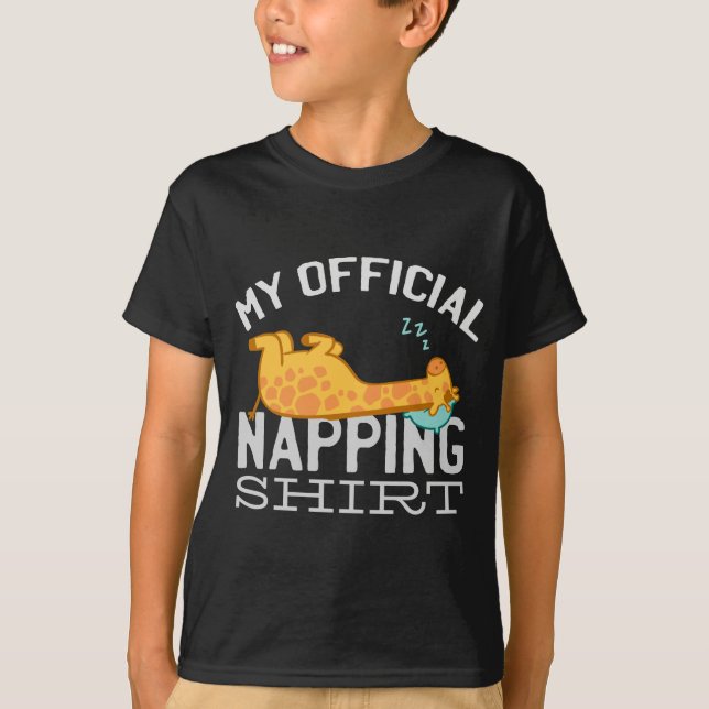 My official napping shirt - Lazy sleeping Giraffe (Front)