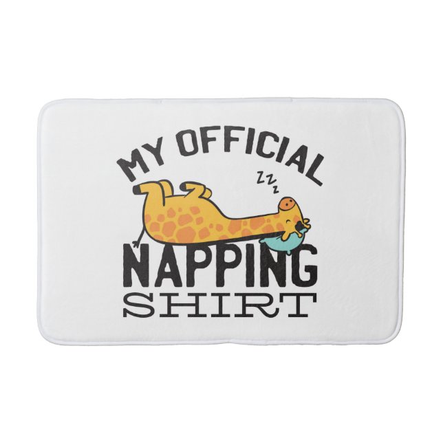 My official napping shirt - Lazy sleeping Giraffe Bath Mat (Front)